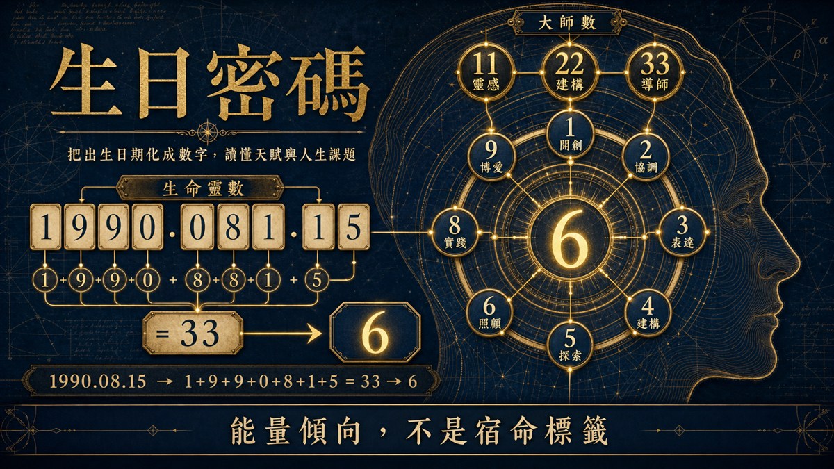 生日密碼：把出生日期轉成數字，讀你這輩子的天賦、缺陷和名人巧合