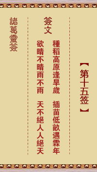 諸葛神籤 第15籤