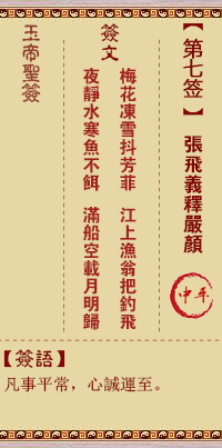 玉帝靈籤 第7籤:張飛義釋嚴顏 中平