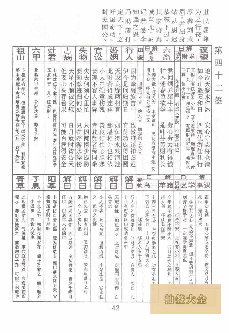 佛祖靈籤 第42籤:唐天子得國公 上上籤