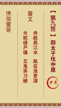 佛祖靈籤 第9籤:四太子伐中原 中平籤