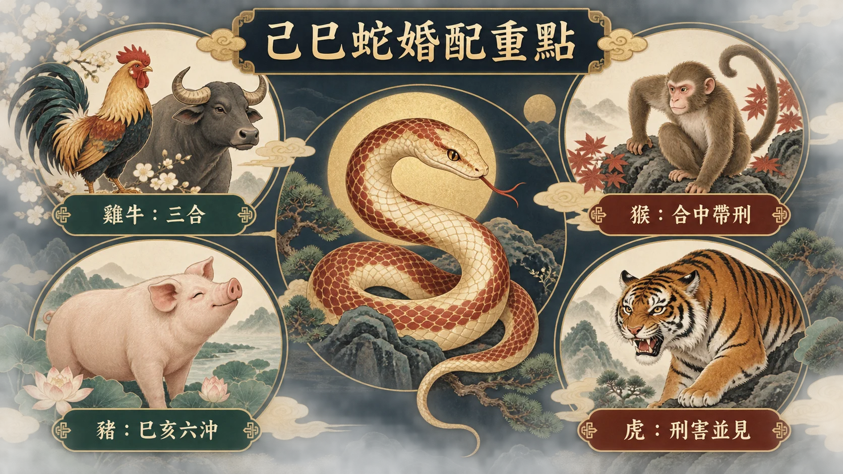 己巳蛇婚配的雞牛猴豬虎地支關係