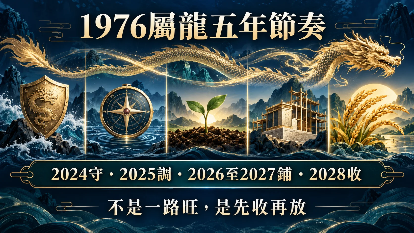 1976年屬龍2024至2028年先守調整鋪墊再收成