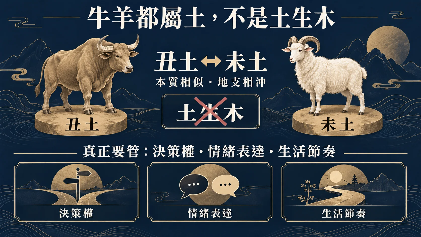屬牛屬羊丑未相沖且五行同屬土的配對解析