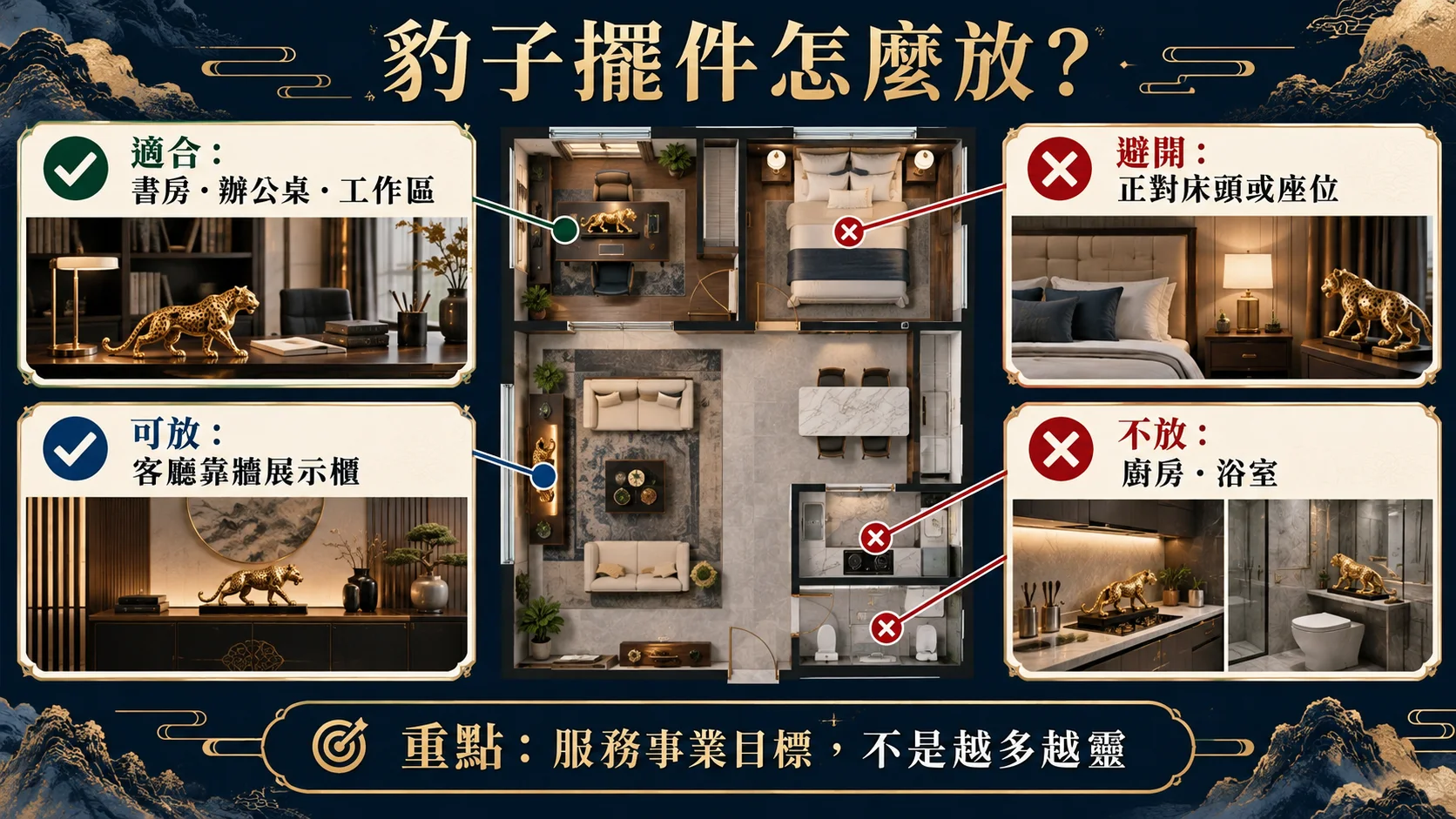 豹子擺件適合書房辦公桌與應避開位置圖解