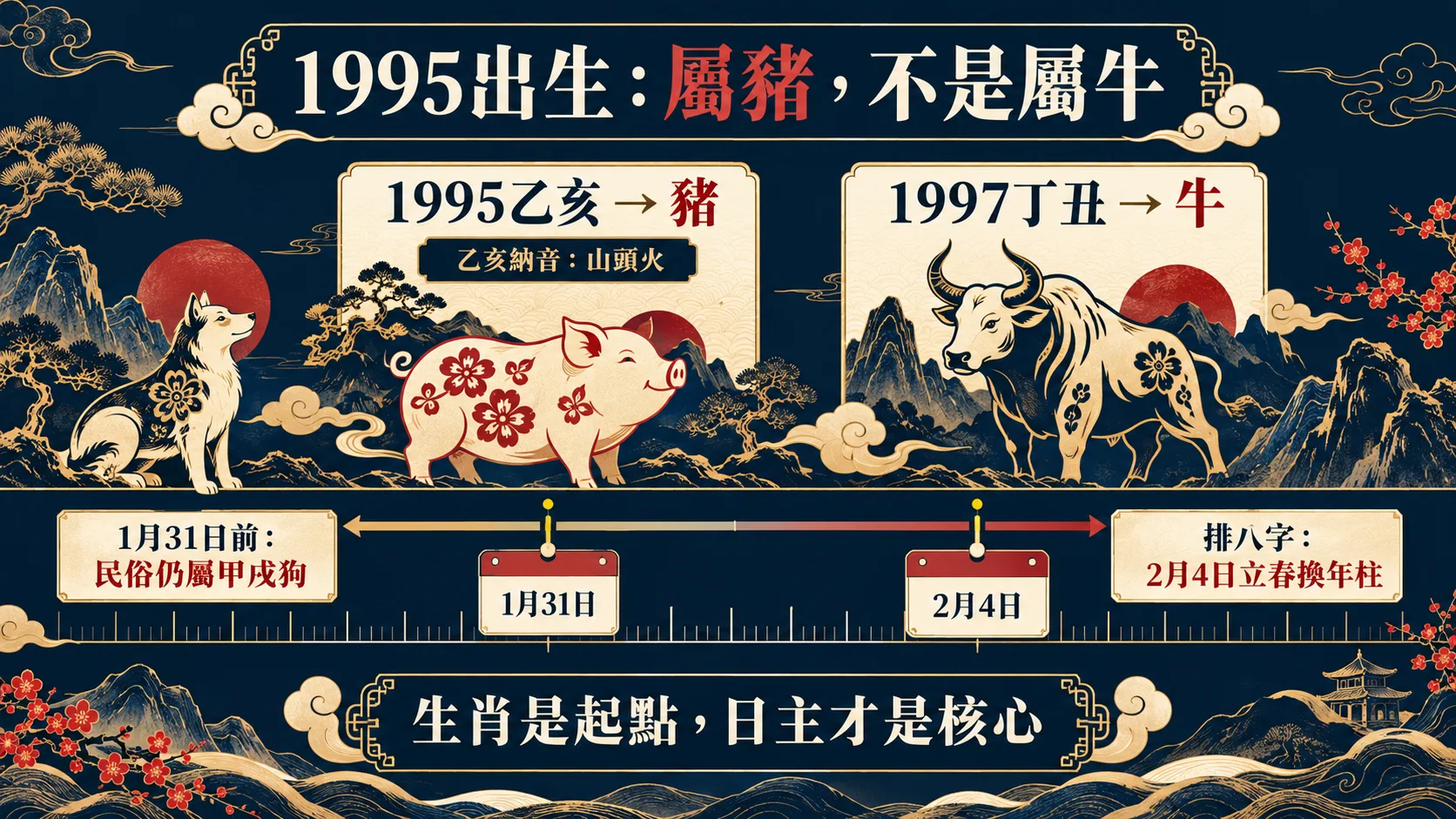 1995乙亥豬年山頭火命與農曆立春生肖分界