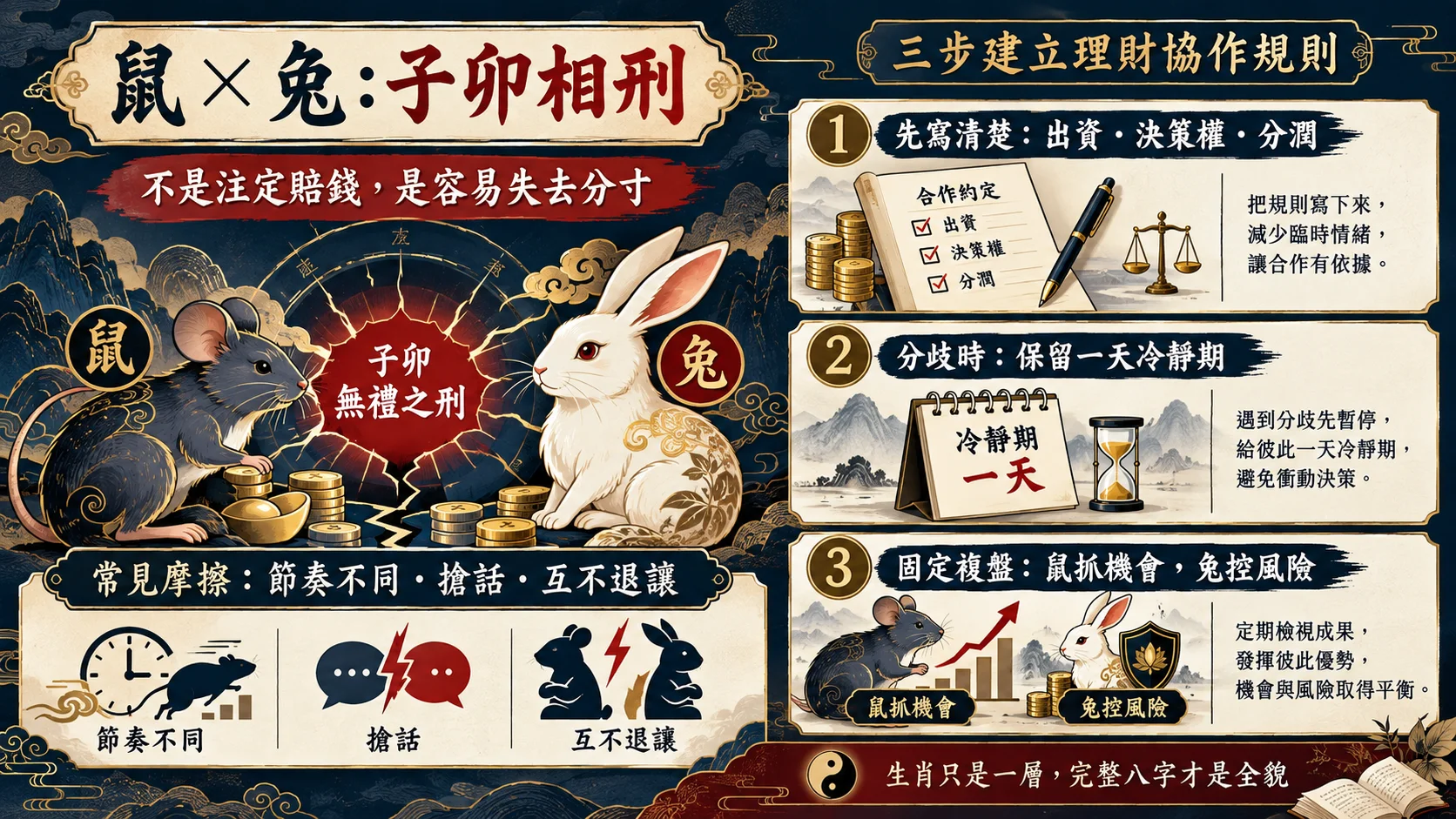 屬鼠屬兔子卯相刑共同理財規則與財運合作方法