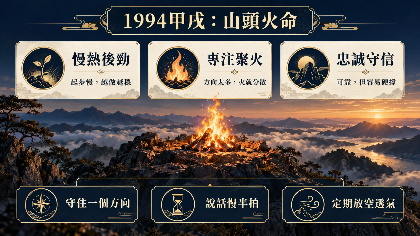 1994甲戌屬狗山頭火命三個特徵與調整方法