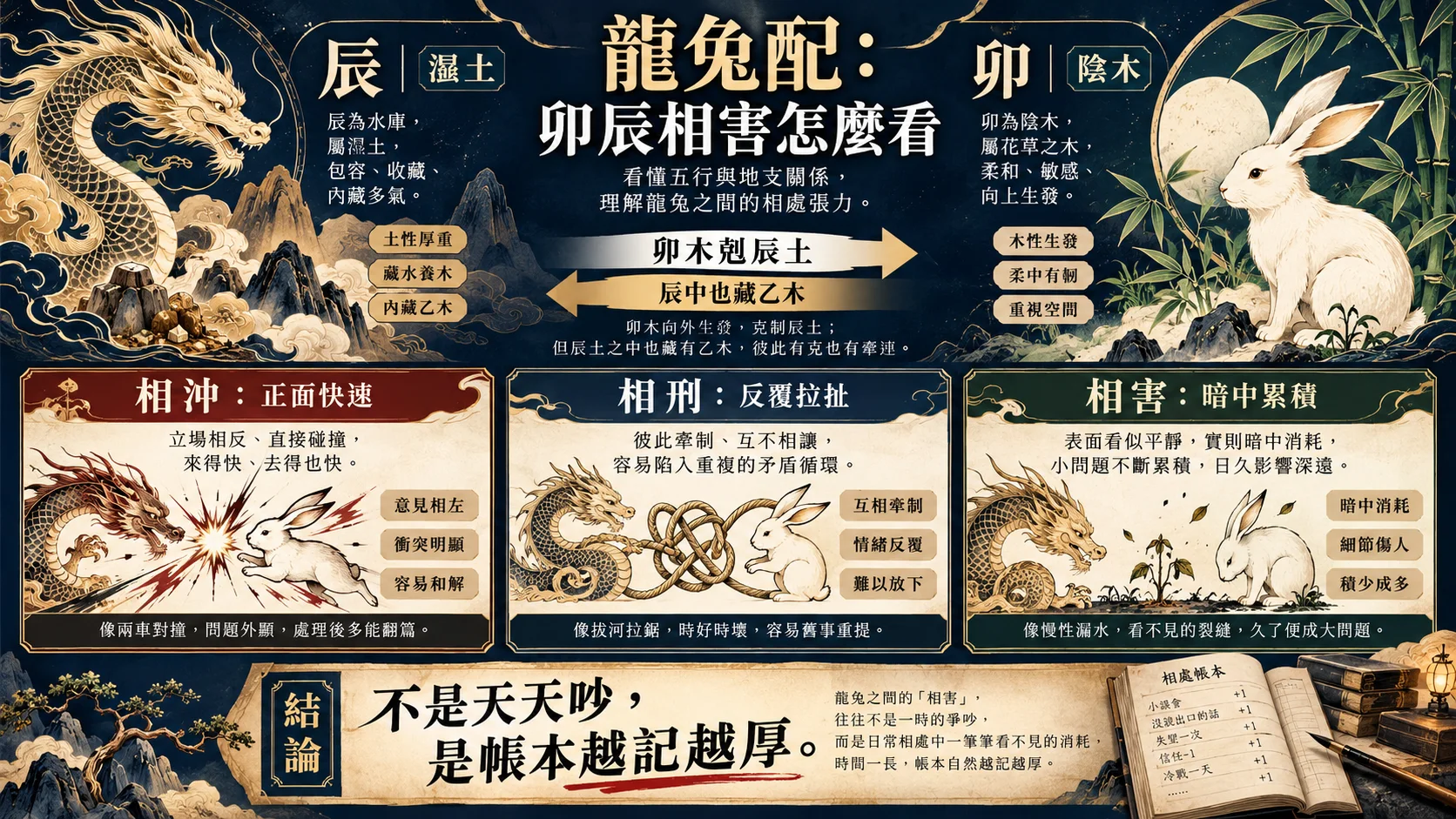 屬龍屬兔卯辰相害與相沖相刑差異對照圖