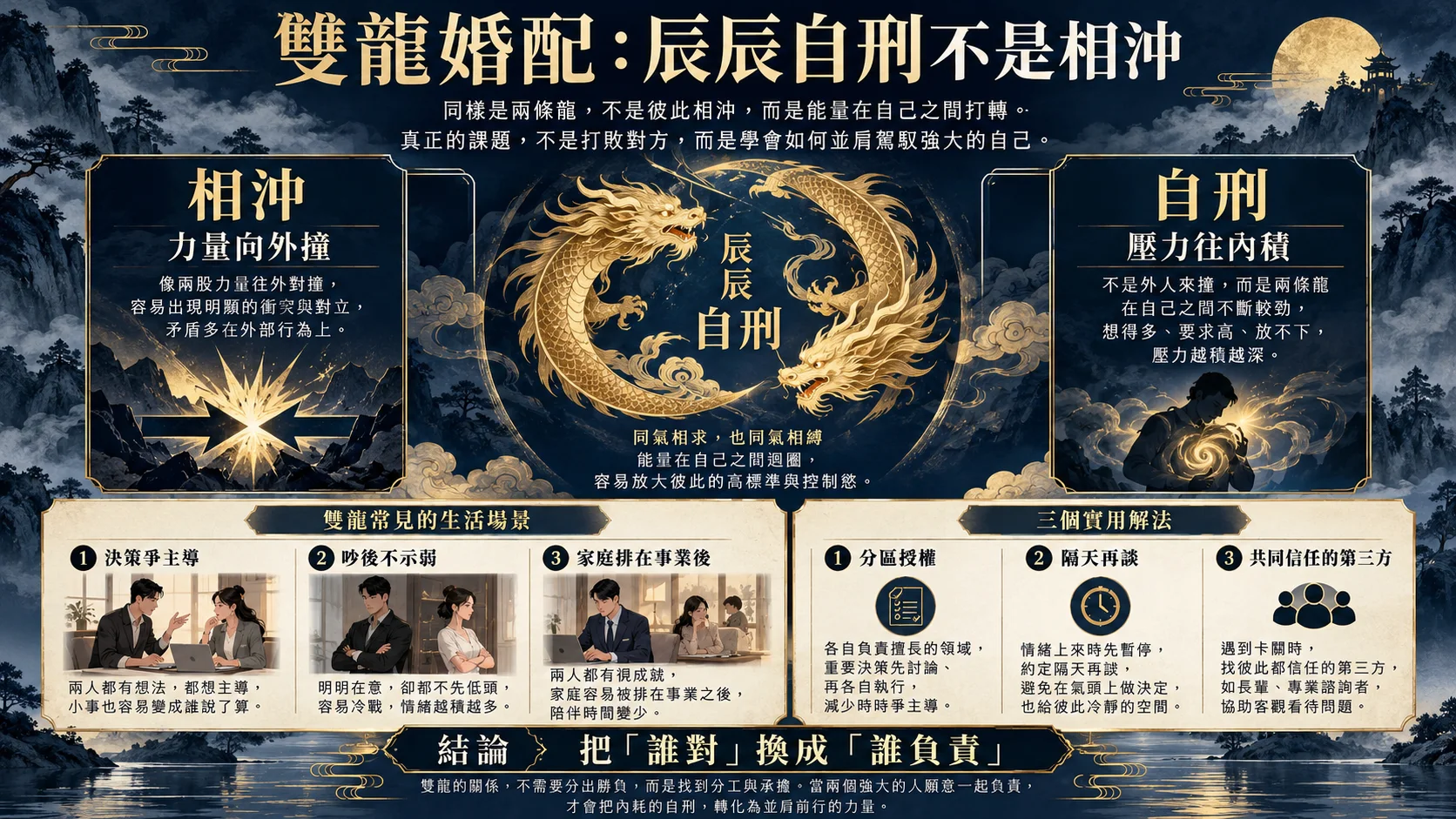 兩個屬龍辰辰自刑與決策分工溝通方法圖