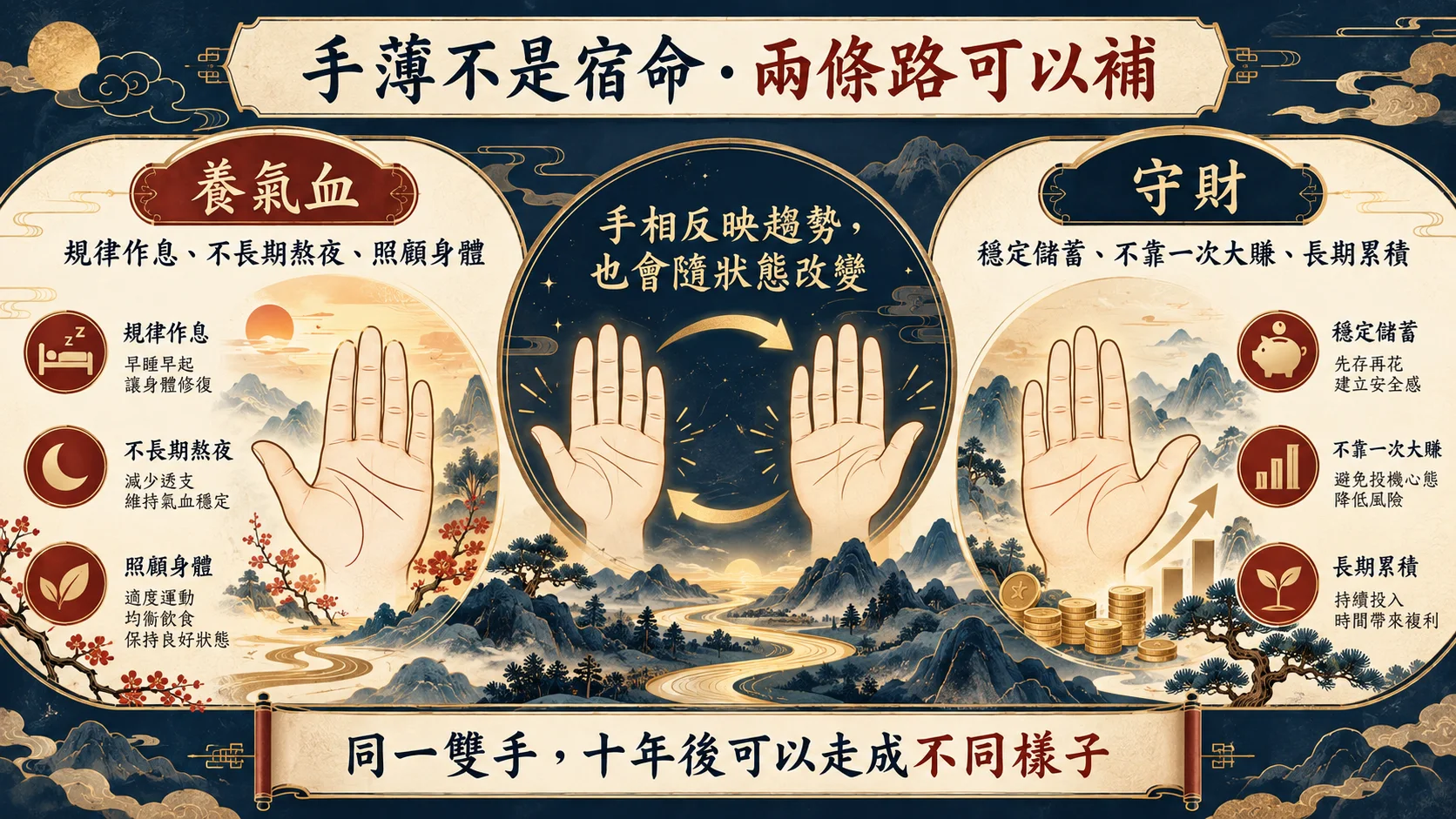 手掌偏薄作息飲食運動與儲蓄四項養護改善圖