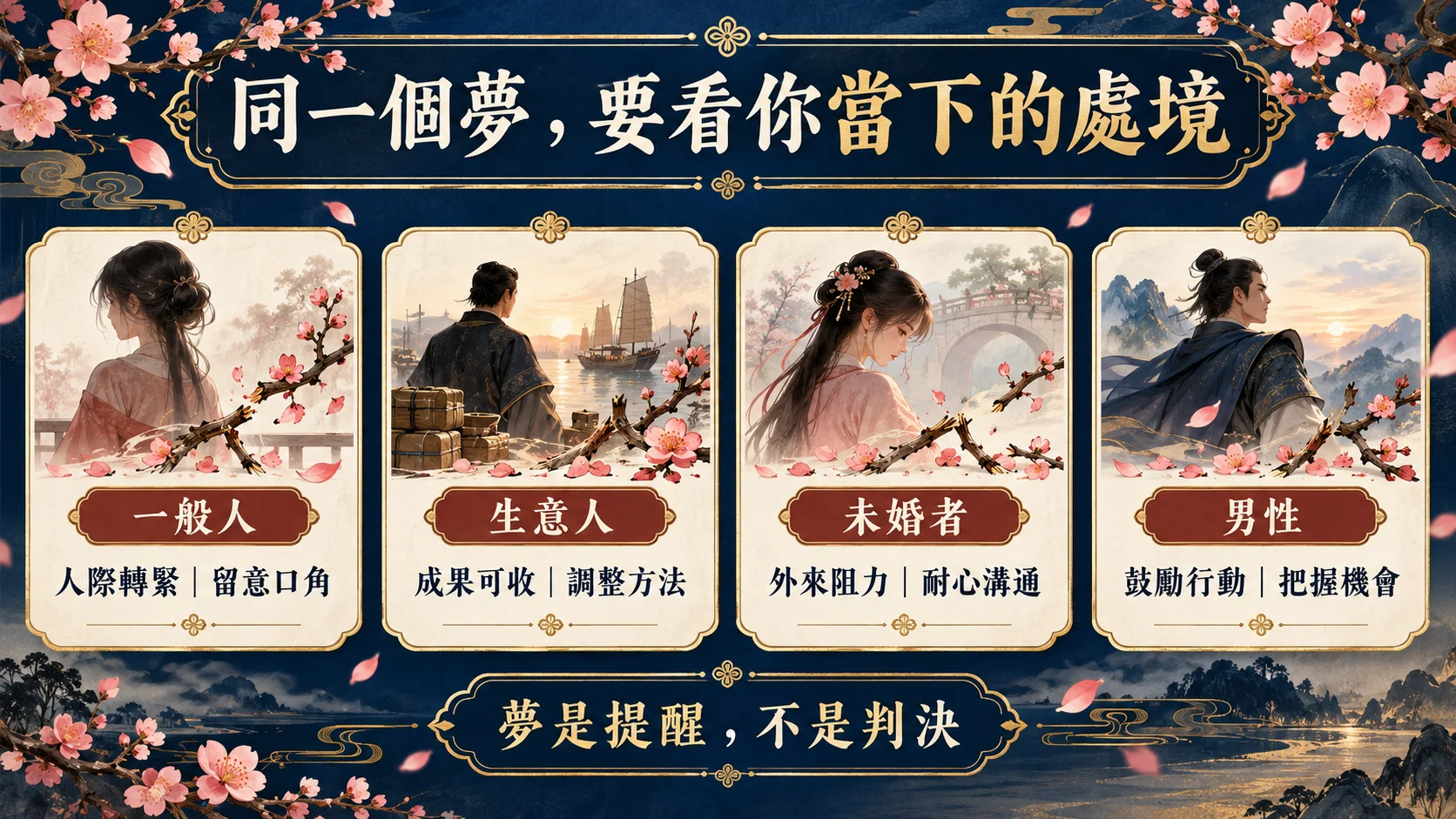夢見折桃花一般人生意人未婚者男性四種處境解析圖