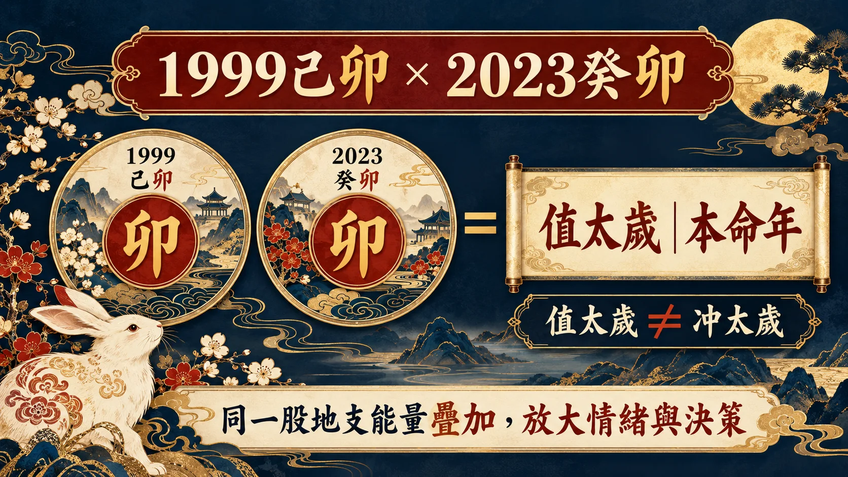 1999己卯兔遇2023癸卯值太歲本命年命理結構圖