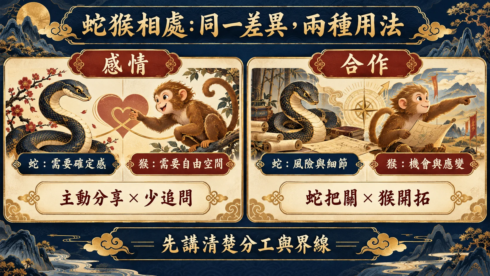 蛇猴感情安全自由與合作把關開拓兩種互補用法圖